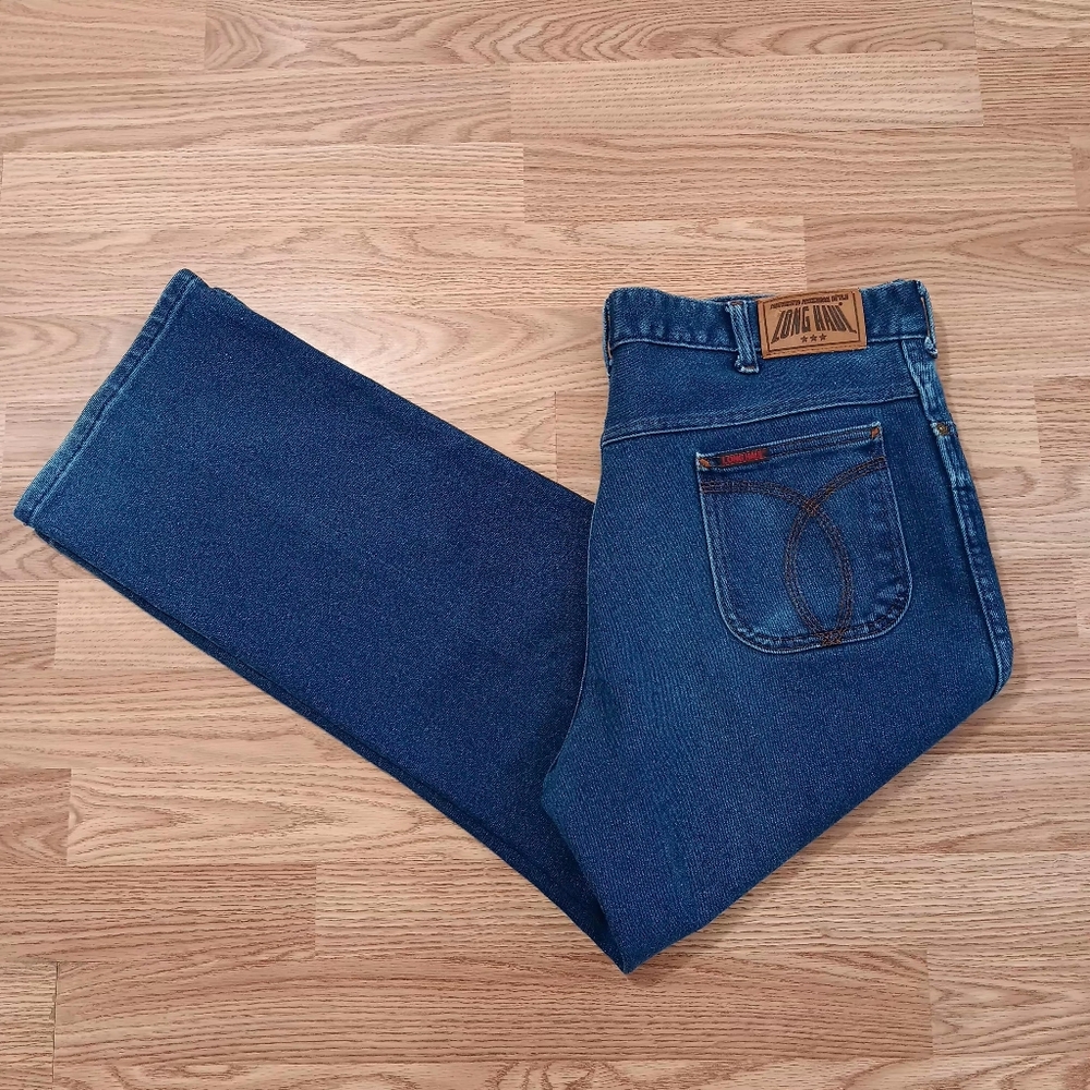 Vintage Long Haul Men's 40X30 Western Cowboy Straight Leg Blue Denim Jeans